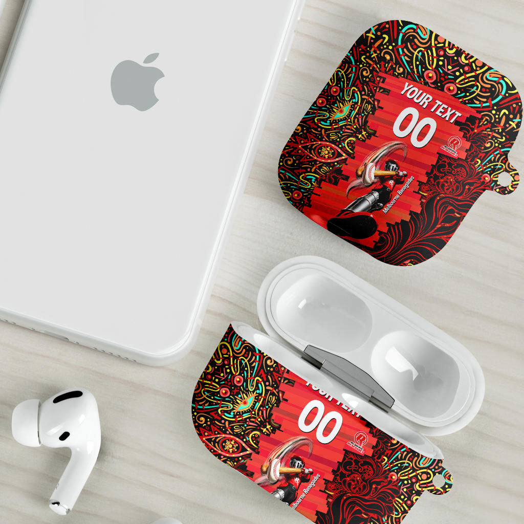 Personalized Melbourne Renegades Cricket AirPods Case Hippie Psychedelic Pattern Vibrant Mandala Art Style