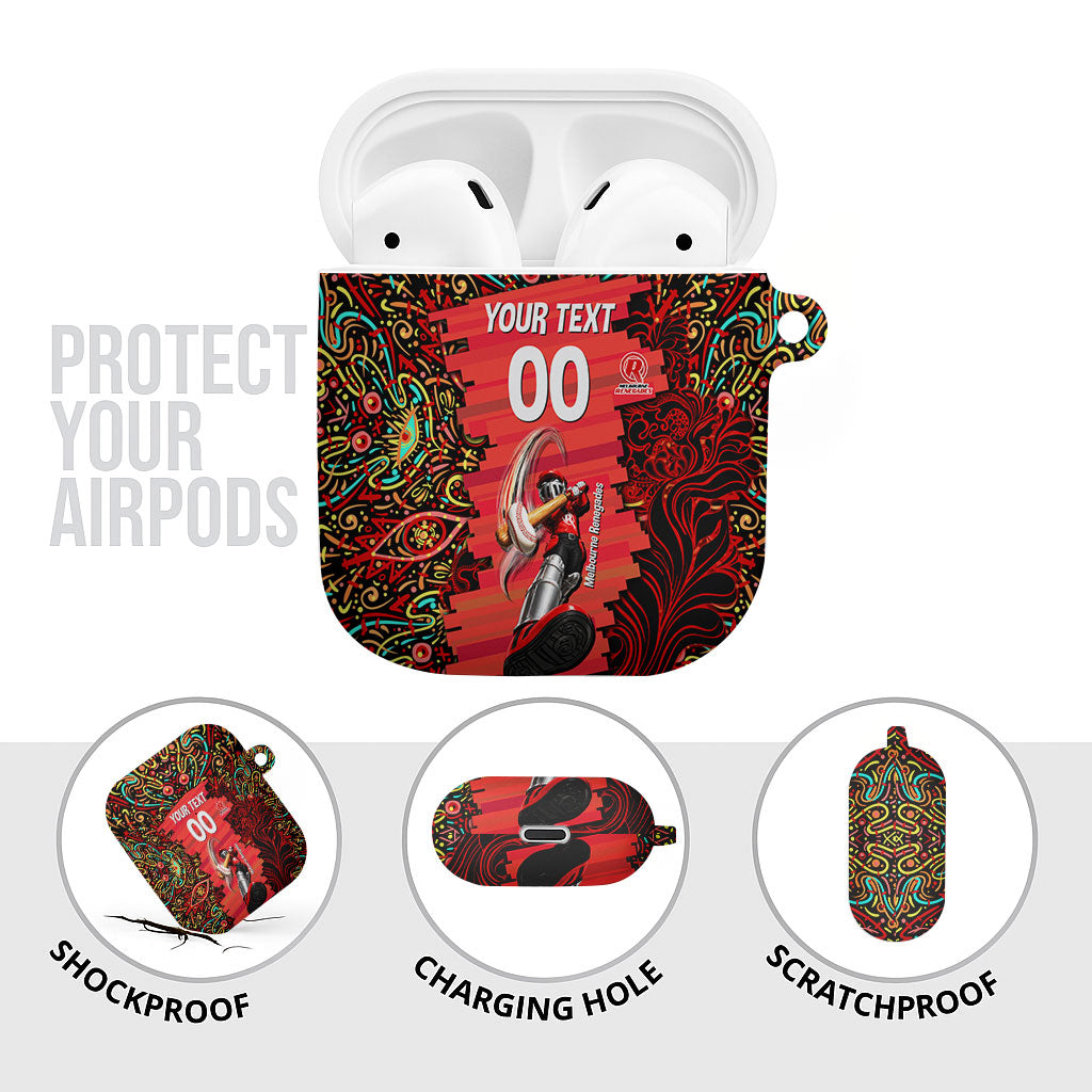 Personalized Melbourne Renegades Cricket AirPods Case Hippie Psychedelic Pattern Vibrant Mandala Art Style