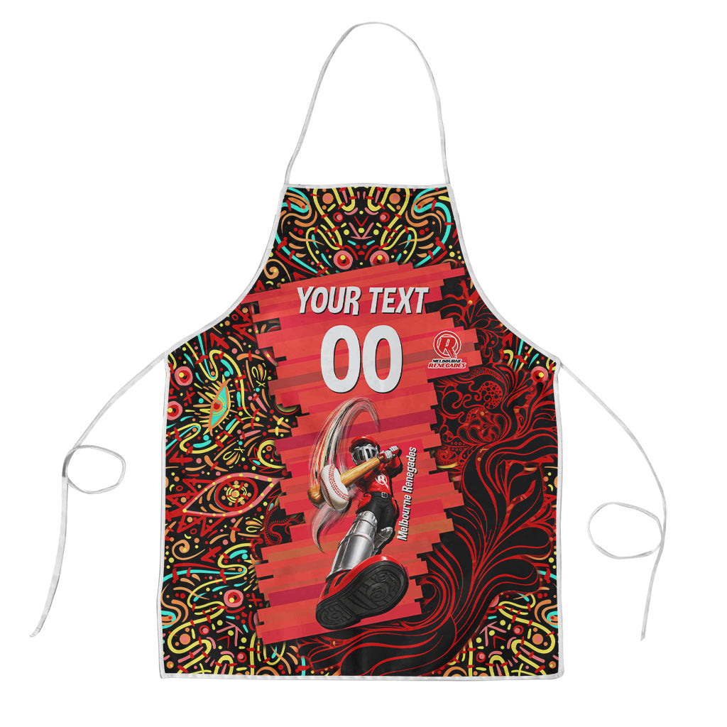 Personalized Melbourne Renegades Cricket Apron Hippie Psychedelic Pattern Vibrant Mandala Art Style