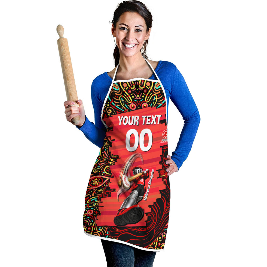 Personalized Melbourne Renegades Cricket Apron Hippie Psychedelic Pattern Vibrant Mandala Art Style