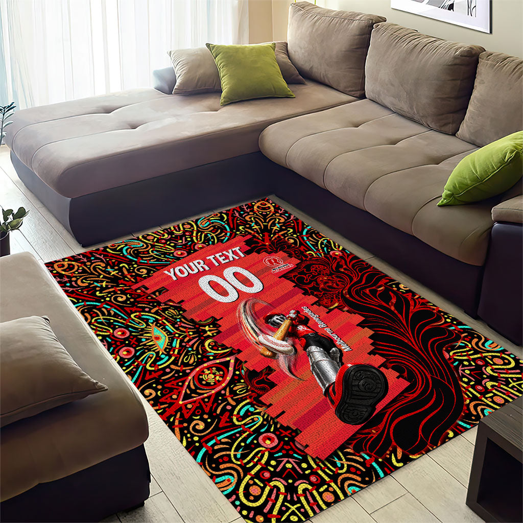 Personalized Melbourne Renegades Cricket Area Rug Hippie Psychedelic Pattern Vibrant Mandala Art Style