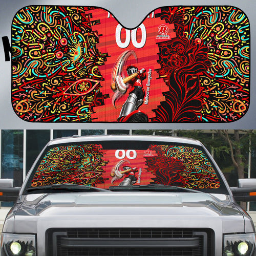 Personalized Melbourne Renegades Cricket Auto Sun Shade Hippie Psychedelic Pattern Vibrant Mandala Art Style