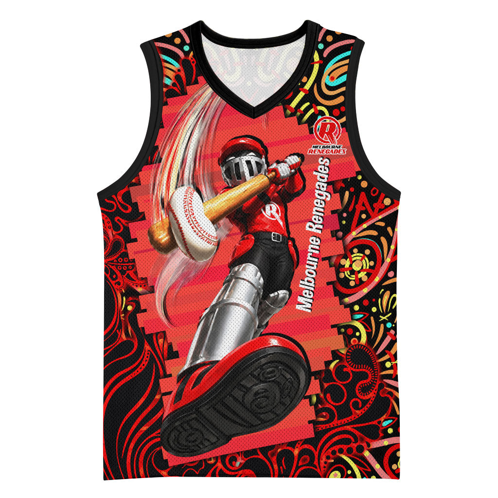 Personalized Melbourne Renegades Cricket Basketball Jersey Hippie Psychedelic Pattern Vibrant Mandala Art Style