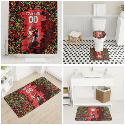 Personalized Melbourne Renegades Cricket Bathroom Set Hippie Psychedelic Pattern Vibrant Mandala Art Style