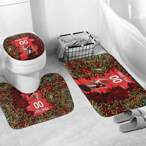 Personalized Melbourne Renegades Cricket Bathroom Set Hippie Psychedelic Pattern Vibrant Mandala Art Style