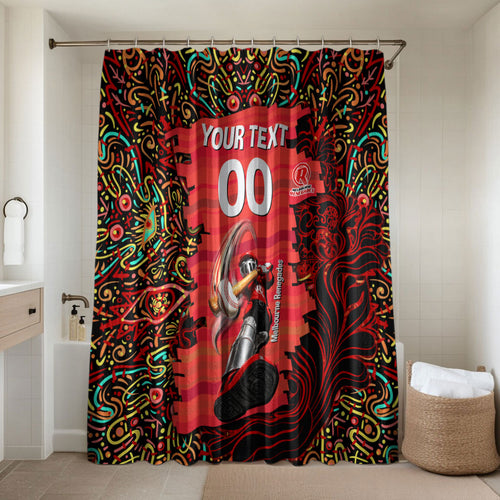 Personalized Melbourne Renegades Cricket Bathroom Set Hippie Psychedelic Pattern Vibrant Mandala Art Style