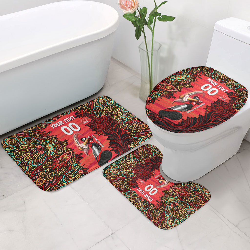 Personalized Melbourne Renegades Cricket Bathroom Set Hippie Psychedelic Pattern Vibrant Mandala Art Style