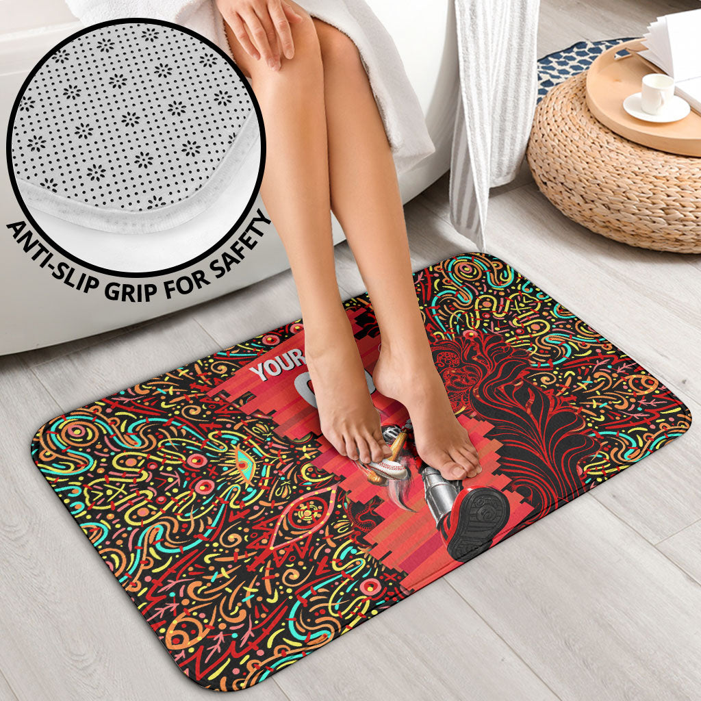 Personalized Melbourne Renegades Cricket Bathroom Set Hippie Psychedelic Pattern Vibrant Mandala Art Style