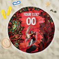 Personalized Melbourne Renegades Cricket Beach Blanket Hippie Psychedelic Pattern Vibrant Mandala Art Style