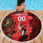 Personalized Melbourne Renegades Cricket Beach Blanket Hippie Psychedelic Pattern Vibrant Mandala Art Style