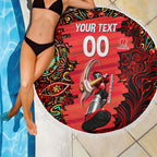 Personalized Melbourne Renegades Cricket Beach Blanket Hippie Psychedelic Pattern Vibrant Mandala Art Style