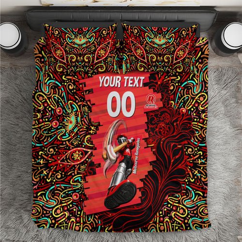 Personalized Melbourne Renegades Cricket Bedding Set Hippie Psychedelic Pattern Vibrant Mandala Art Style