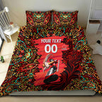 Personalized Melbourne Renegades Cricket Bedding Set Hippie Psychedelic Pattern Vibrant Mandala Art Style