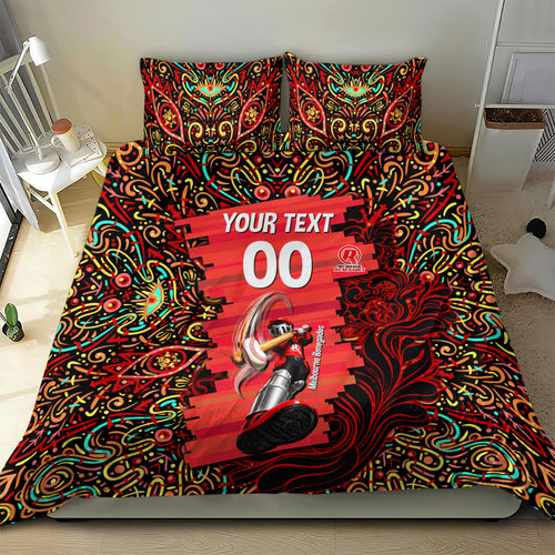 Personalized Melbourne Renegades Cricket Bedding Set Hippie Psychedelic Pattern Vibrant Mandala Art Style