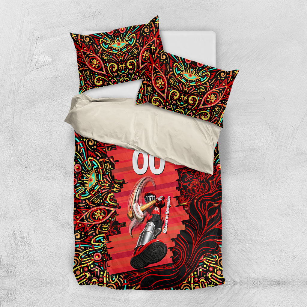 Personalized Melbourne Renegades Cricket Bedding Set Hippie Psychedelic Pattern Vibrant Mandala Art Style