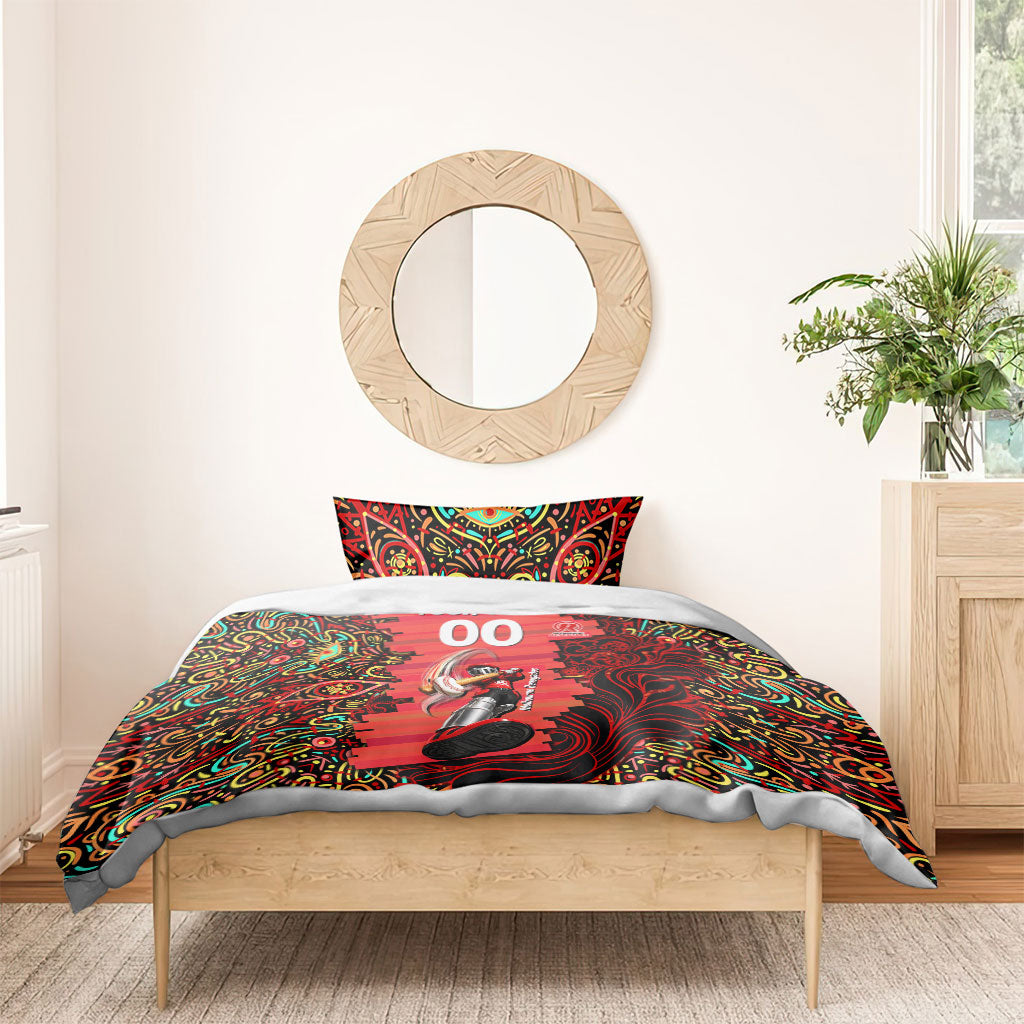 Personalized Melbourne Renegades Cricket Bedding Set Hippie Psychedelic Pattern Vibrant Mandala Art Style