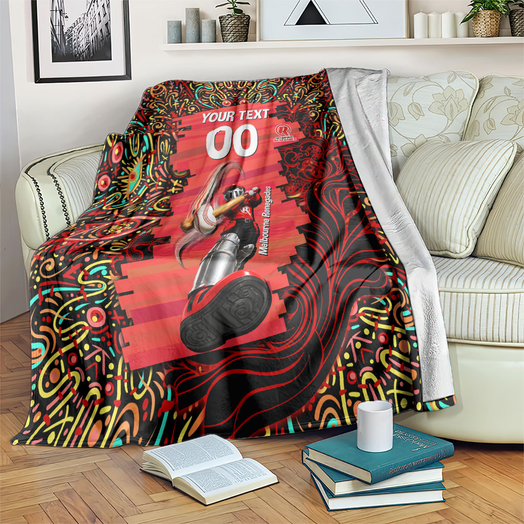 Personalized Melbourne Renegades Cricket Blanket Hippie Psychedelic Pattern Vibrant Mandala Art Style