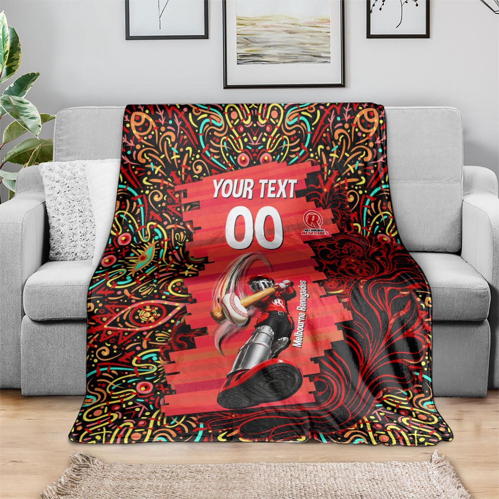 Personalized Melbourne Renegades Cricket Blanket Hippie Psychedelic Pattern Vibrant Mandala Art Style