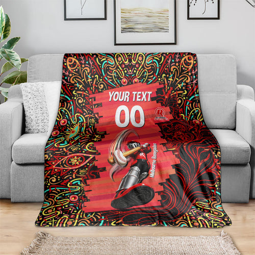 Personalized Melbourne Renegades Cricket Blanket Hippie Psychedelic Pattern Vibrant Mandala Art Style
