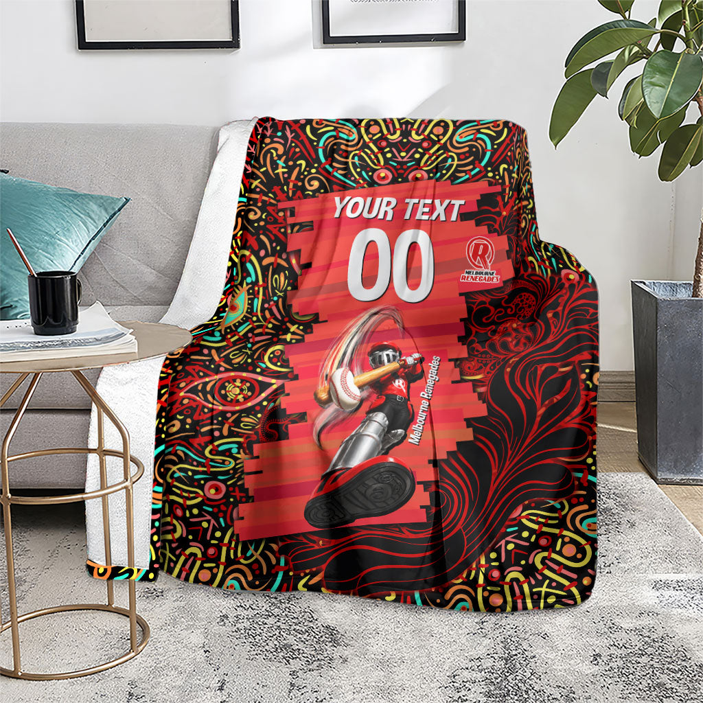 Personalized Melbourne Renegades Cricket Blanket Hippie Psychedelic Pattern Vibrant Mandala Art Style