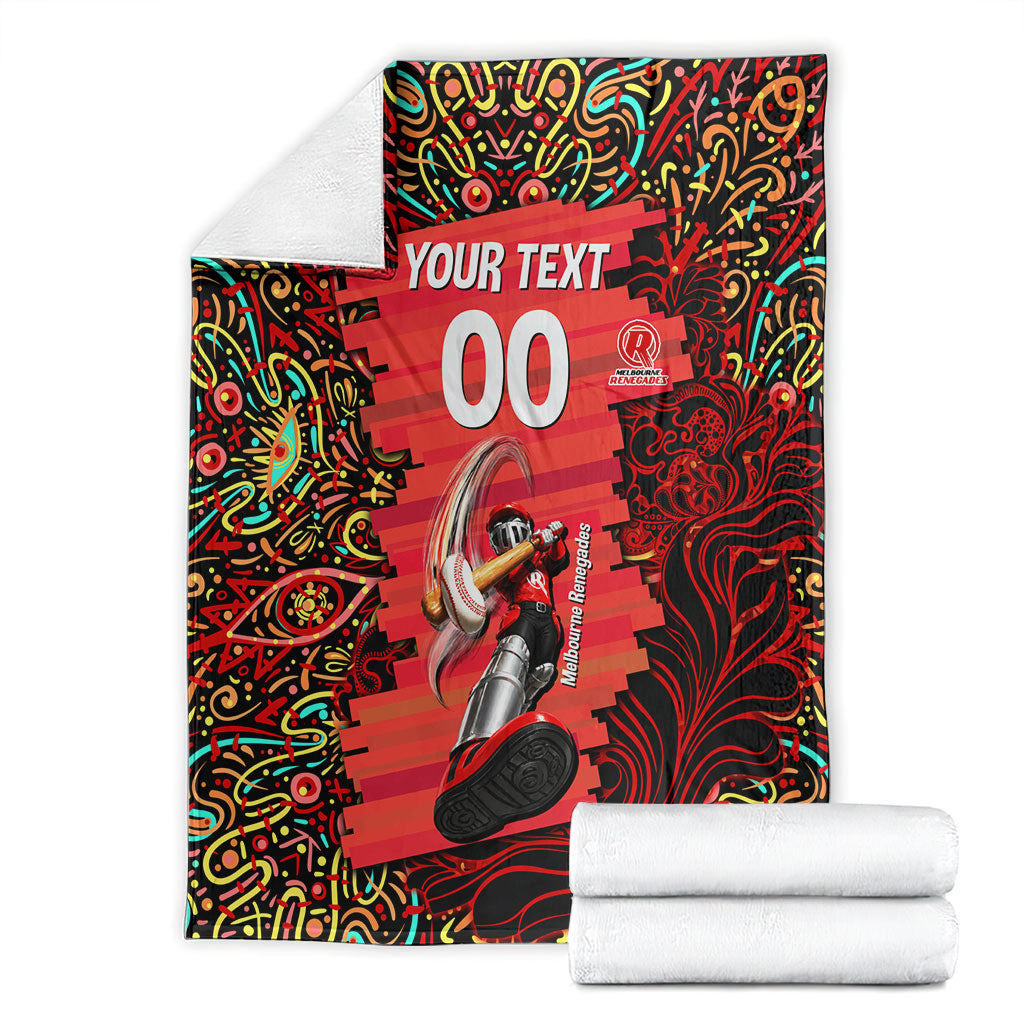 Personalized Melbourne Renegades Cricket Blanket Hippie Psychedelic Pattern Vibrant Mandala Art Style