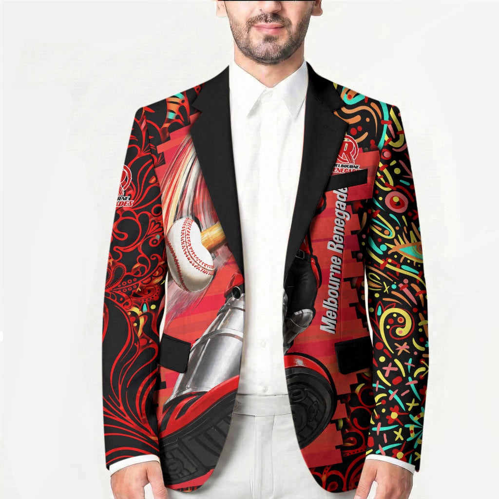 Personalized Melbourne Renegades Cricket Blazer Hippie Psychedelic Pattern Vibrant Mandala Art Style