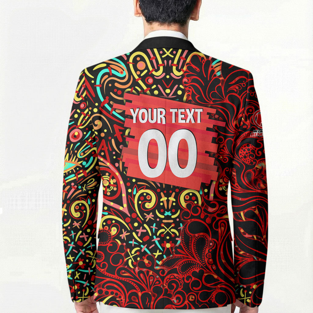 Personalized Melbourne Renegades Cricket Blazer Hippie Psychedelic Pattern Vibrant Mandala Art Style