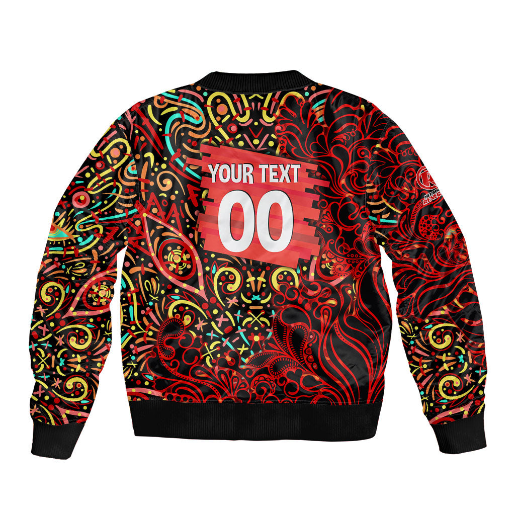 Personalized Melbourne Renegades Cricket Bomber Jacket Hippie Psychedelic Pattern Vibrant Mandala Art Style