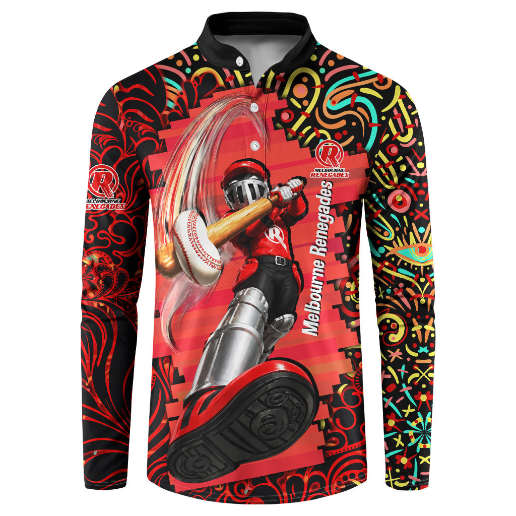 Personalized Melbourne Renegades Cricket Button Sweatshirt Hippie Psychedelic Pattern Vibrant Mandala Art Style