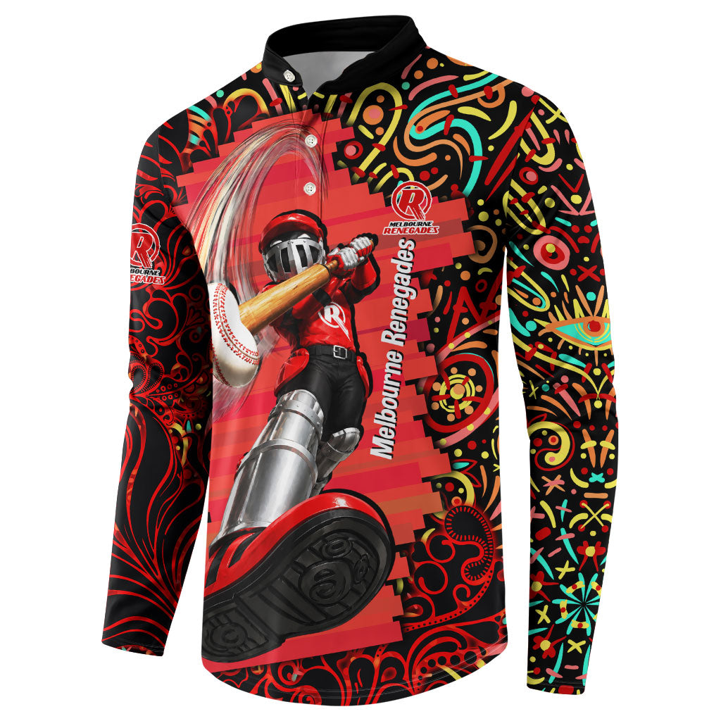 Personalized Melbourne Renegades Cricket Button Sweatshirt Hippie Psychedelic Pattern Vibrant Mandala Art Style
