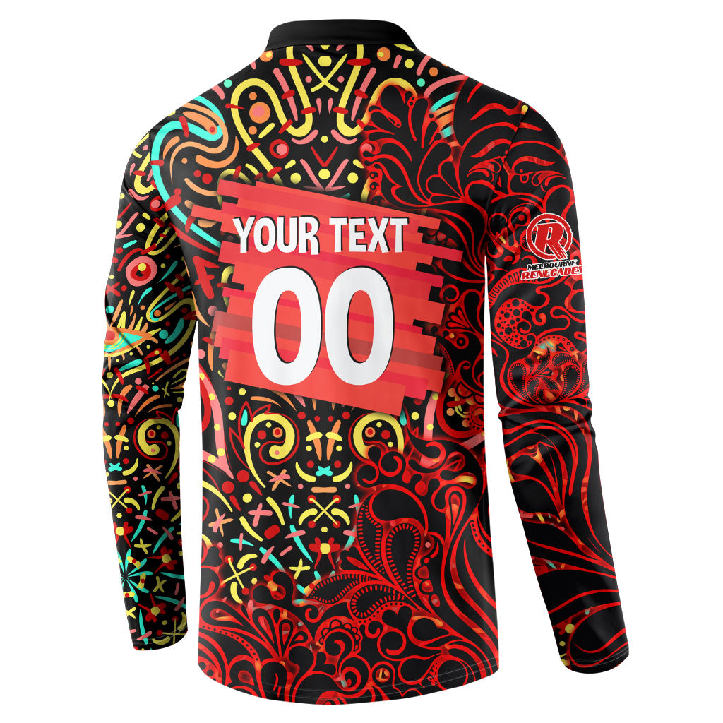 Personalized Melbourne Renegades Cricket Button Sweatshirt Hippie Psychedelic Pattern Vibrant Mandala Art Style