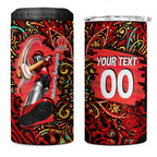 Personalized Melbourne Renegades Cricket 4 in 1 Can Cooler Tumbler Hippie Psychedelic Pattern Vibrant Mandala Art Style