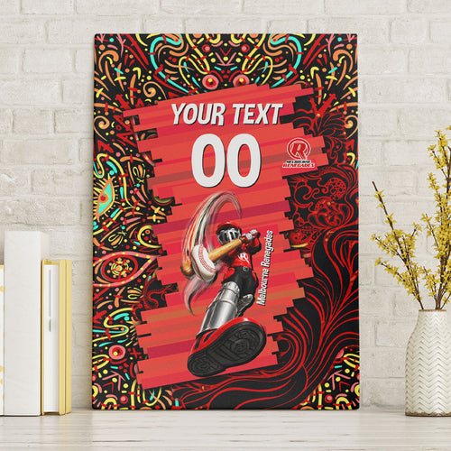 Personalized Melbourne Renegades Cricket Canvas Wall Art Hippie Psychedelic Pattern Vibrant Mandala Art Style