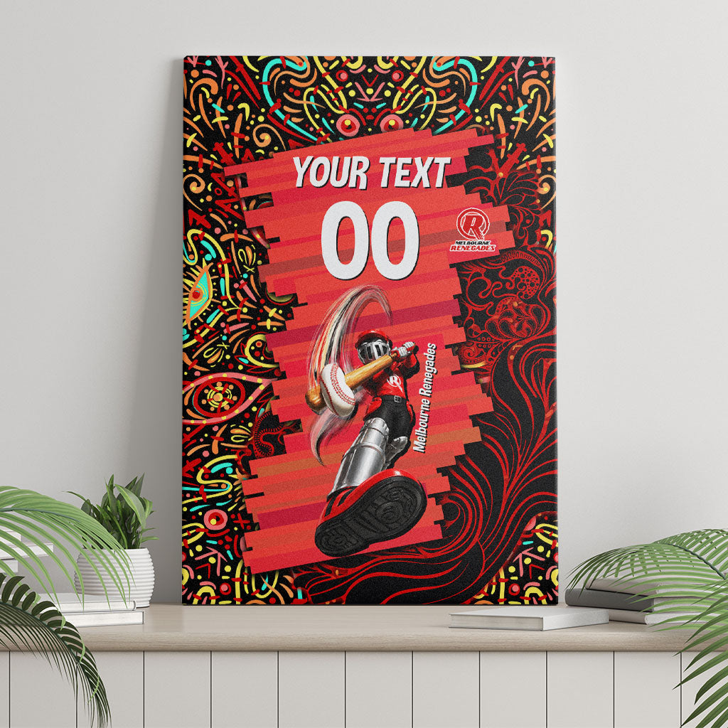 Personalized Melbourne Renegades Cricket Canvas Wall Art Hippie Psychedelic Pattern Vibrant Mandala Art Style