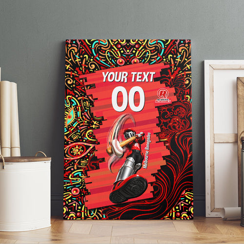 Personalized Melbourne Renegades Cricket Canvas Wall Art Hippie Psychedelic Pattern Vibrant Mandala Art Style