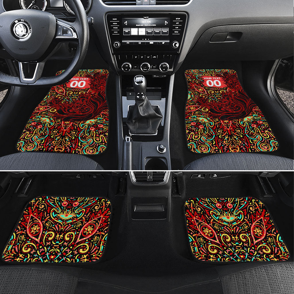 Personalized Melbourne Renegades Cricket Car Mats Hippie Psychedelic Pattern Vibrant Mandala Art Style