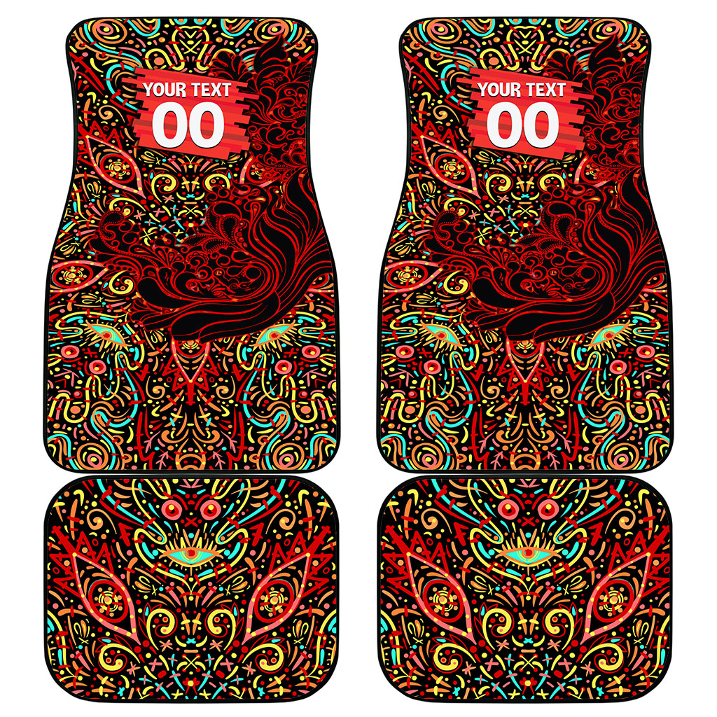 Personalized Melbourne Renegades Cricket Car Mats Hippie Psychedelic Pattern Vibrant Mandala Art Style