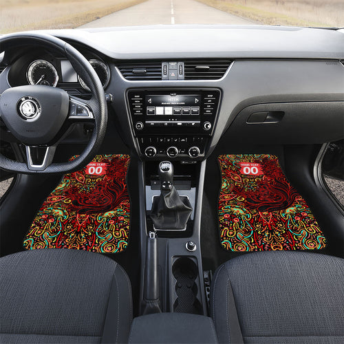 Personalized Melbourne Renegades Cricket Car Mats Hippie Psychedelic Pattern Vibrant Mandala Art Style