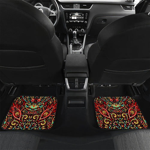 Personalized Melbourne Renegades Cricket Car Mats Hippie Psychedelic Pattern Vibrant Mandala Art Style