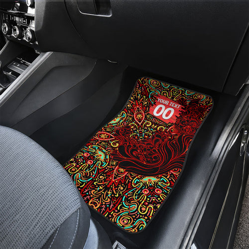 Personalized Melbourne Renegades Cricket Car Mats Hippie Psychedelic Pattern Vibrant Mandala Art Style