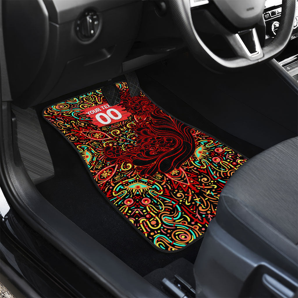 Personalized Melbourne Renegades Cricket Car Mats Hippie Psychedelic Pattern Vibrant Mandala Art Style