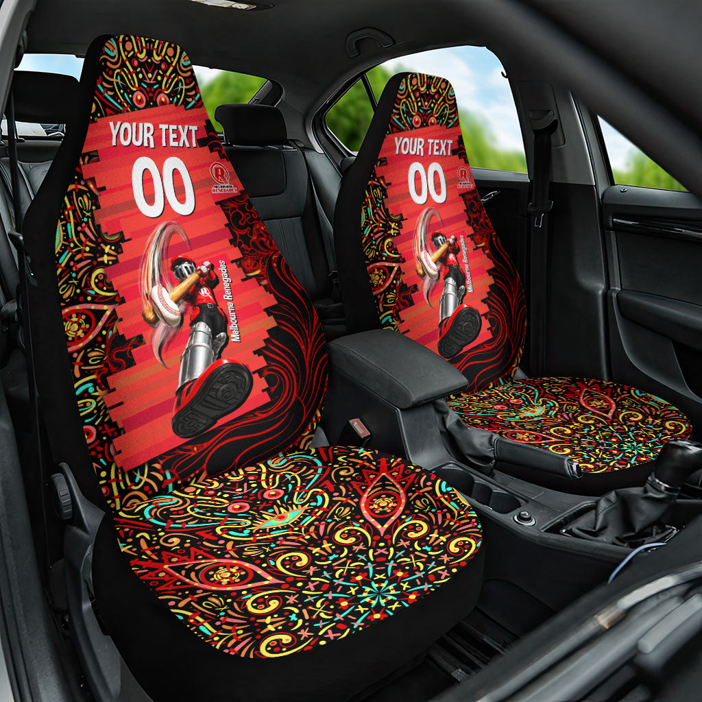 Personalized Melbourne Renegades Cricket Car Seat Cover Hippie Psychedelic Pattern Vibrant Mandala Art Style