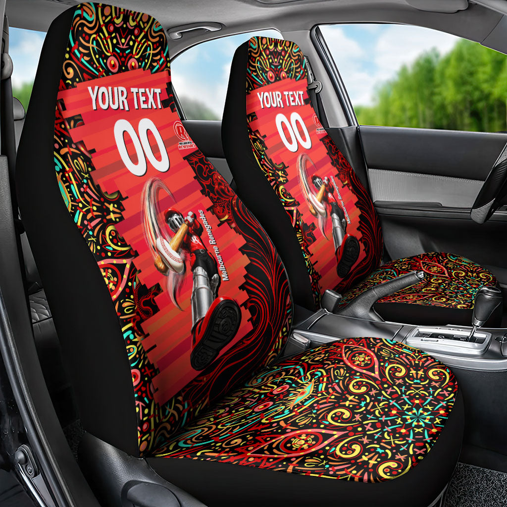 Personalized Melbourne Renegades Cricket Car Seat Cover Hippie Psychedelic Pattern Vibrant Mandala Art Style