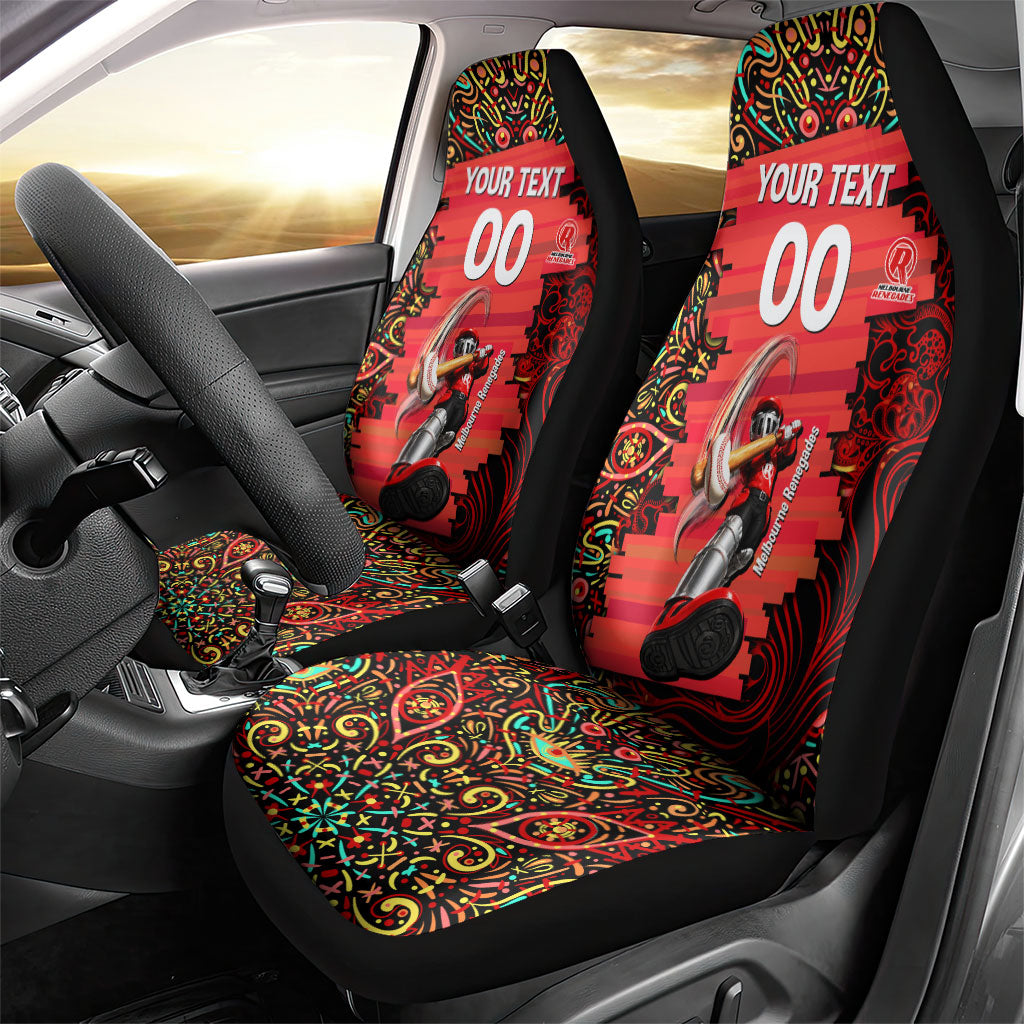Personalized Melbourne Renegades Cricket Car Seat Cover Hippie Psychedelic Pattern Vibrant Mandala Art Style