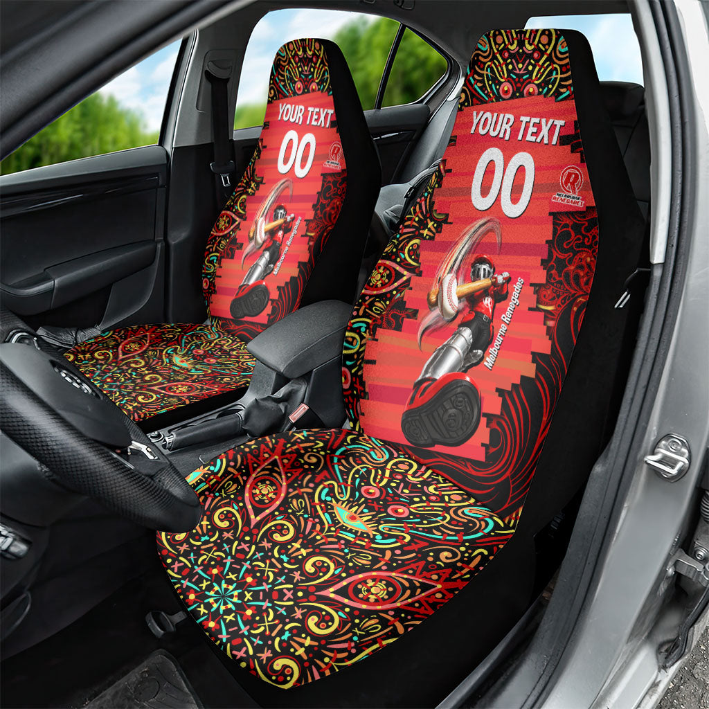Personalized Melbourne Renegades Cricket Car Seat Cover Hippie Psychedelic Pattern Vibrant Mandala Art Style