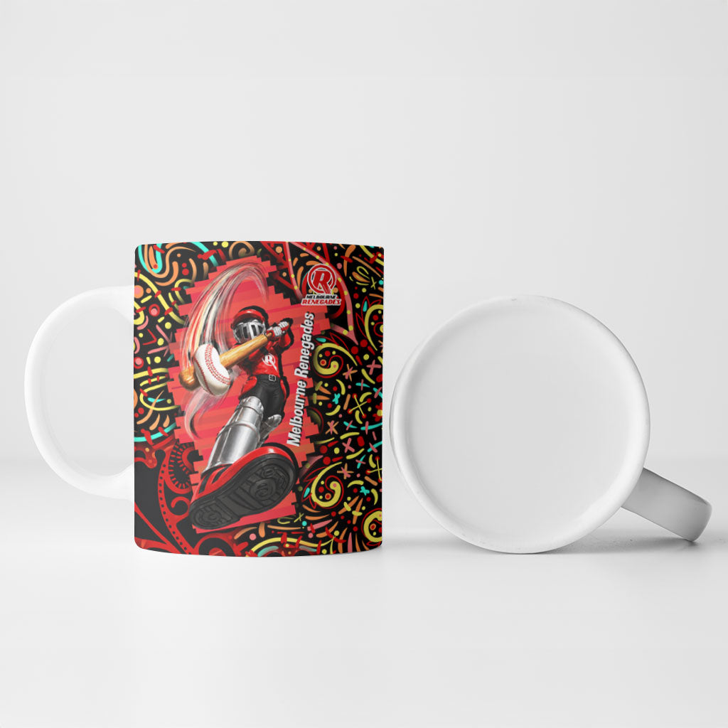 Personalized Melbourne Renegades Cricket Ceramic Mug Hippie Psychedelic Pattern Vibrant Mandala Art Style