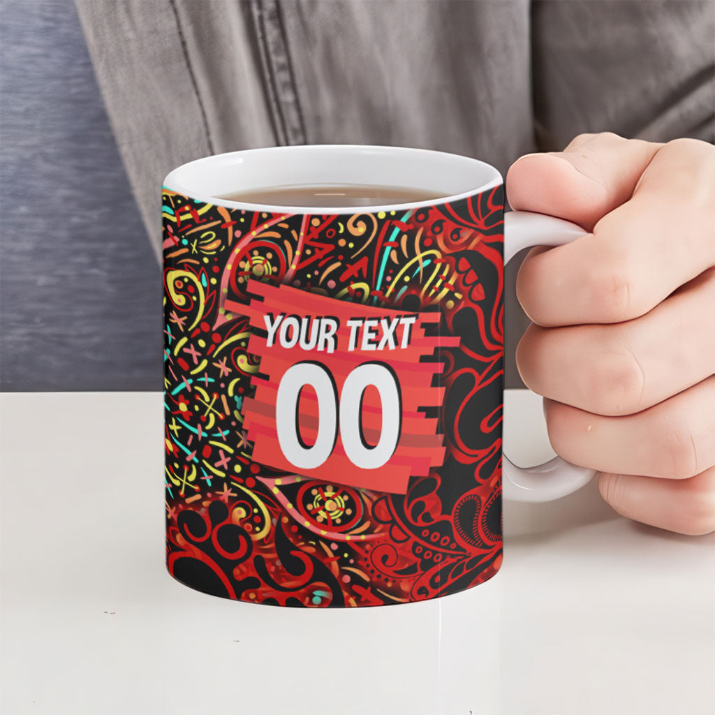 Personalized Melbourne Renegades Cricket Ceramic Mug Hippie Psychedelic Pattern Vibrant Mandala Art Style