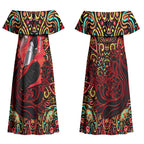 Personalized Melbourne Renegades Cricket Couples Matching Off Shoulder Maxi Dress and Hawaiian Shirt Hippie Psychedelic Pattern Vibrant Mandala Art Style