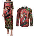 Personalized Melbourne Renegades Cricket Couples Matching Puletasi and Long Sleeve Button Shirt Hippie Psychedelic Pattern Vibrant Mandala Art Style