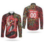 Personalized Melbourne Renegades Cricket Couples Matching Puletasi and Long Sleeve Button Shirt Hippie Psychedelic Pattern Vibrant Mandala Art Style